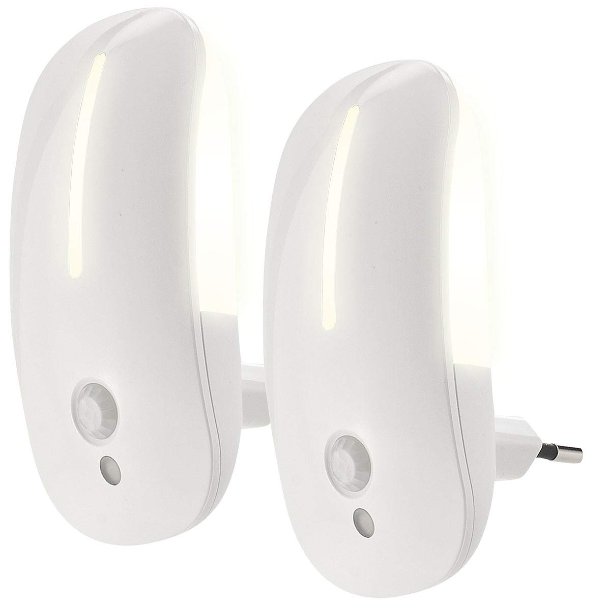 Lunartec Innenbeleuchtung LED-Nachtlicht mit Bewegungsmelder 2er-Set