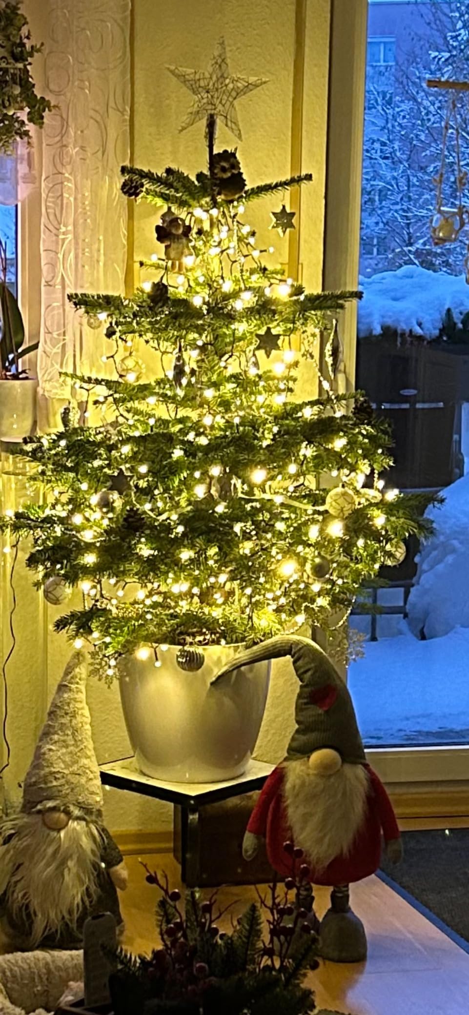 elktry Weihnachtsbaum Lichterkette Ring 400 LED warmweiß 2M