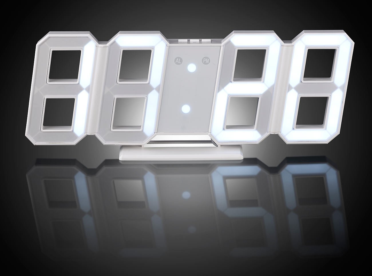 Lunartec LED-Uhren Jumbo-Digitaluhr Wand 28 cm mit Wecker