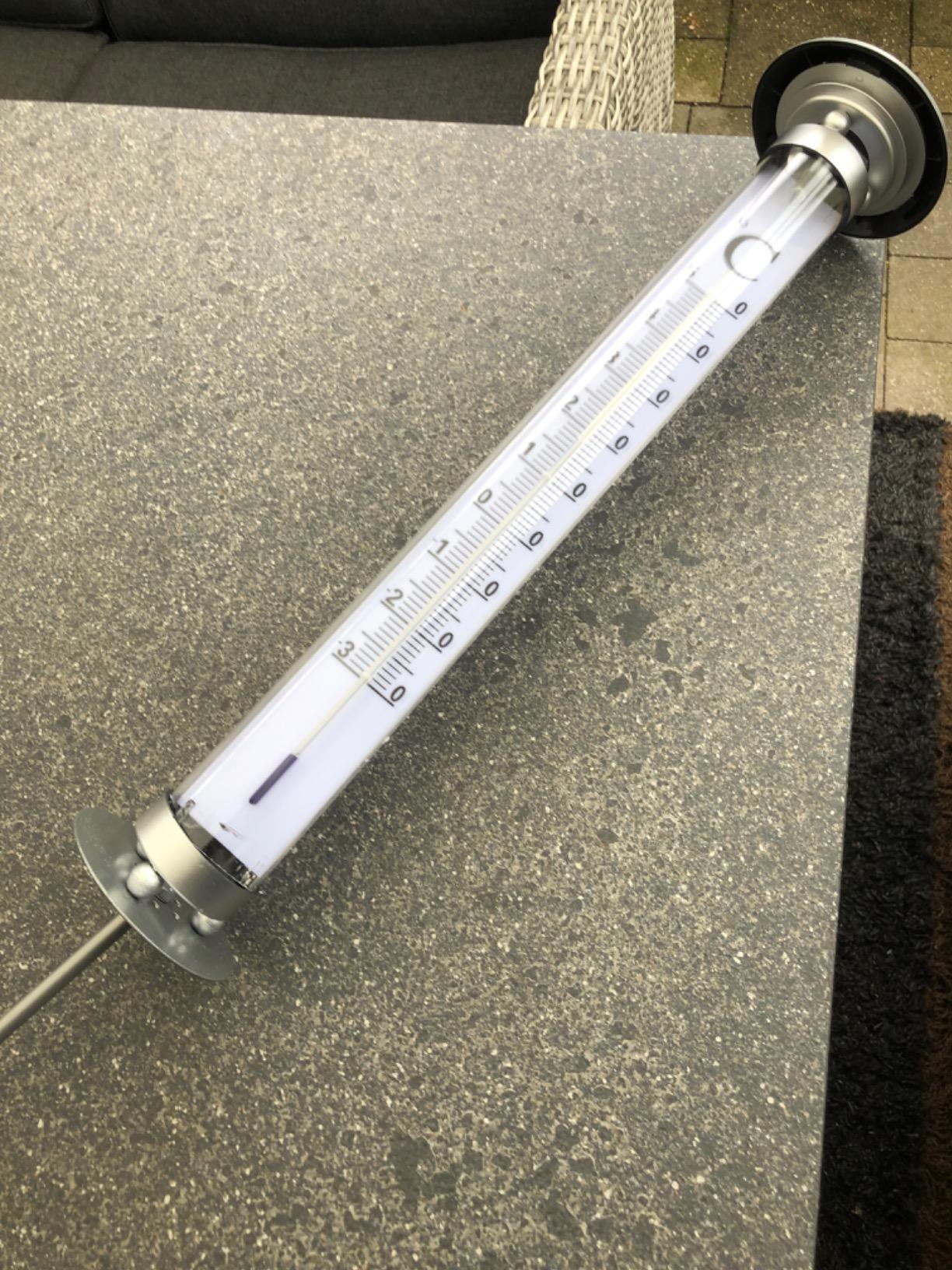 Bonetti Solar Lights Gartenthermometer 112cm kaltweiß mit Erdspieß