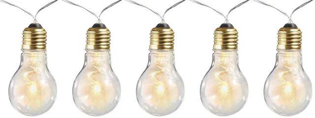 Lunartec Glühbirnen-Lichterkette 5 LED warmweiß 150 cm Batterie