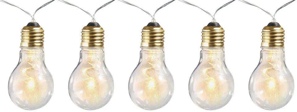 Lunartec Glühbirnen-Lichterkette 5 LED warmweiß 150 cm Batterie