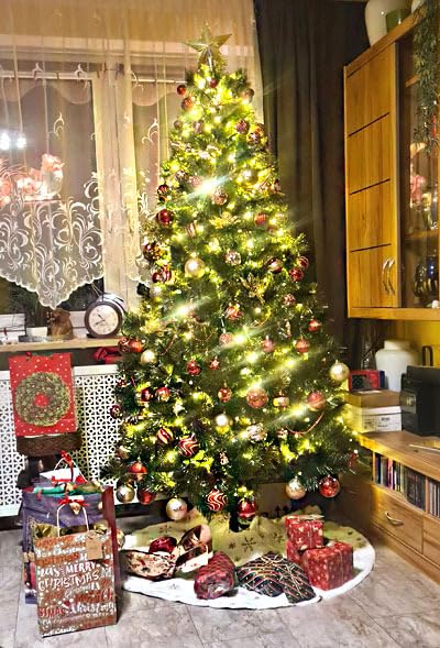 elktry Weihnachtsbaum Lichterkette Ring 400 LED warmweiß 2M