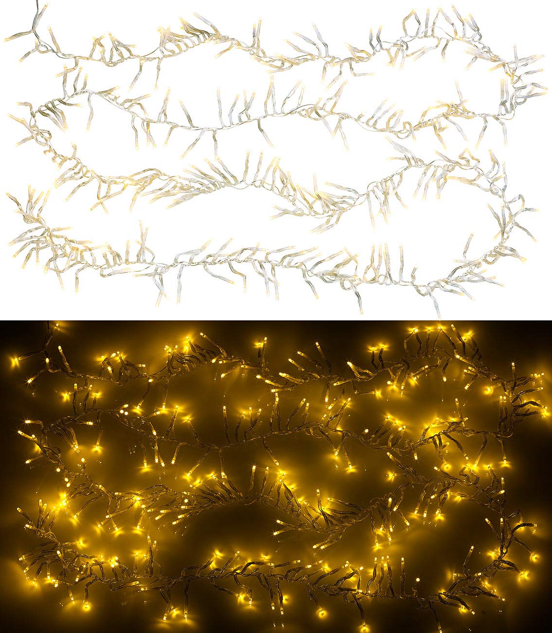 Lunartec Licht-Dekoration Büschel-Lichterkette 2er-Set 300 LEDs Timer