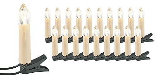 Lunartec Licht-Dekoration LED-Weihnachtsbaumkette 20 Kerzen warmweiß