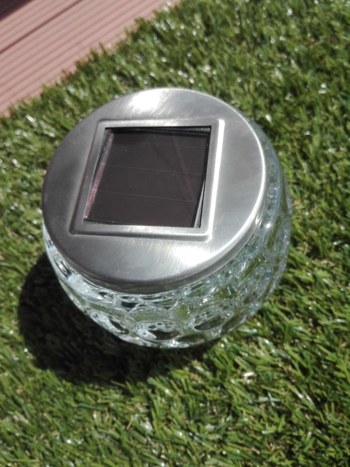 Lunartec Außenbeleuchtung Solar Tischlicht Glas warmweiß IP44