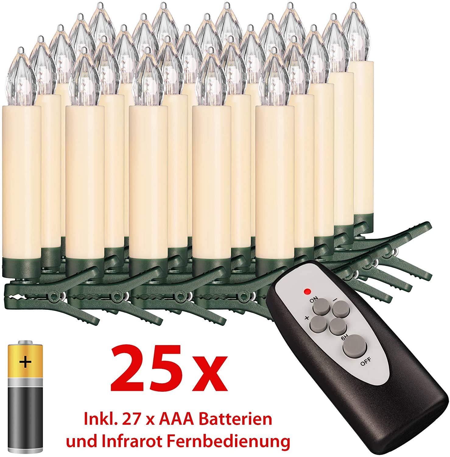 Bonetti Wireless Christmas Candles 25er elfenbein mit Batterien