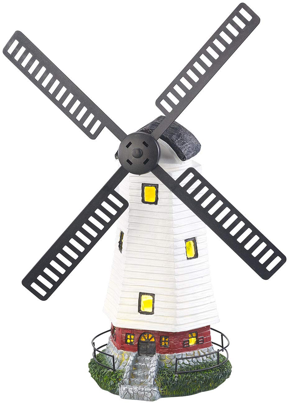 Lunartec Licht-Dekoration Solar-Windmühle mit LED 32cm 2er-Set