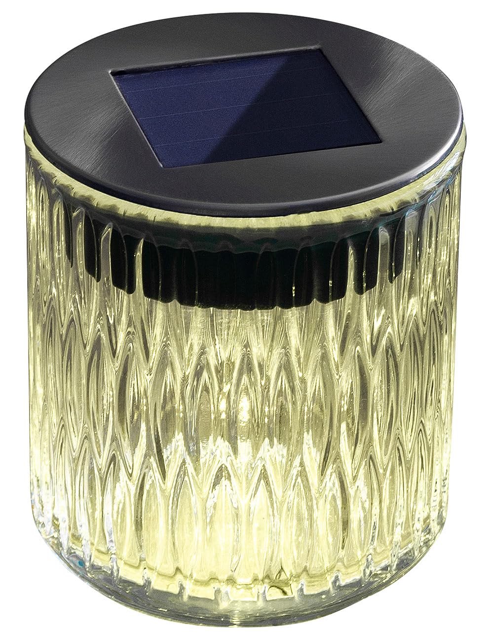Lunartec Außenbeleuchtung Solar-Windlicht Echtglas warmweiß IP44