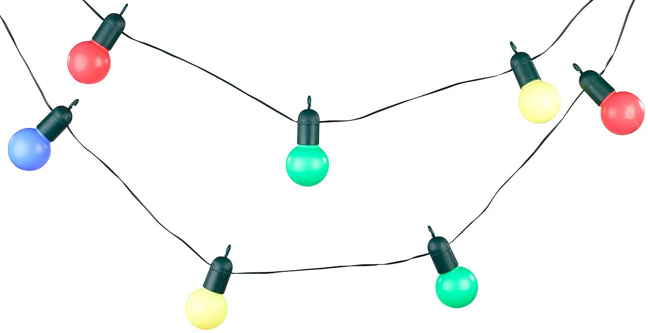 Lunartec Licht-Dekoration Party-Lichterkette 2er-Set 20 LEDs bunt