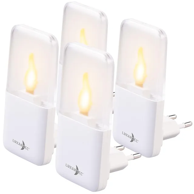Lunartec Licht-Dekoration LED-Nachtlicht Steckdose 4er-Set Sensor