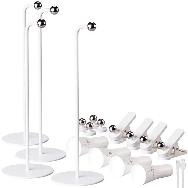 Lunartec Taschenlampen 4in1 Tischlampe weiß 4er-Set 150 lm