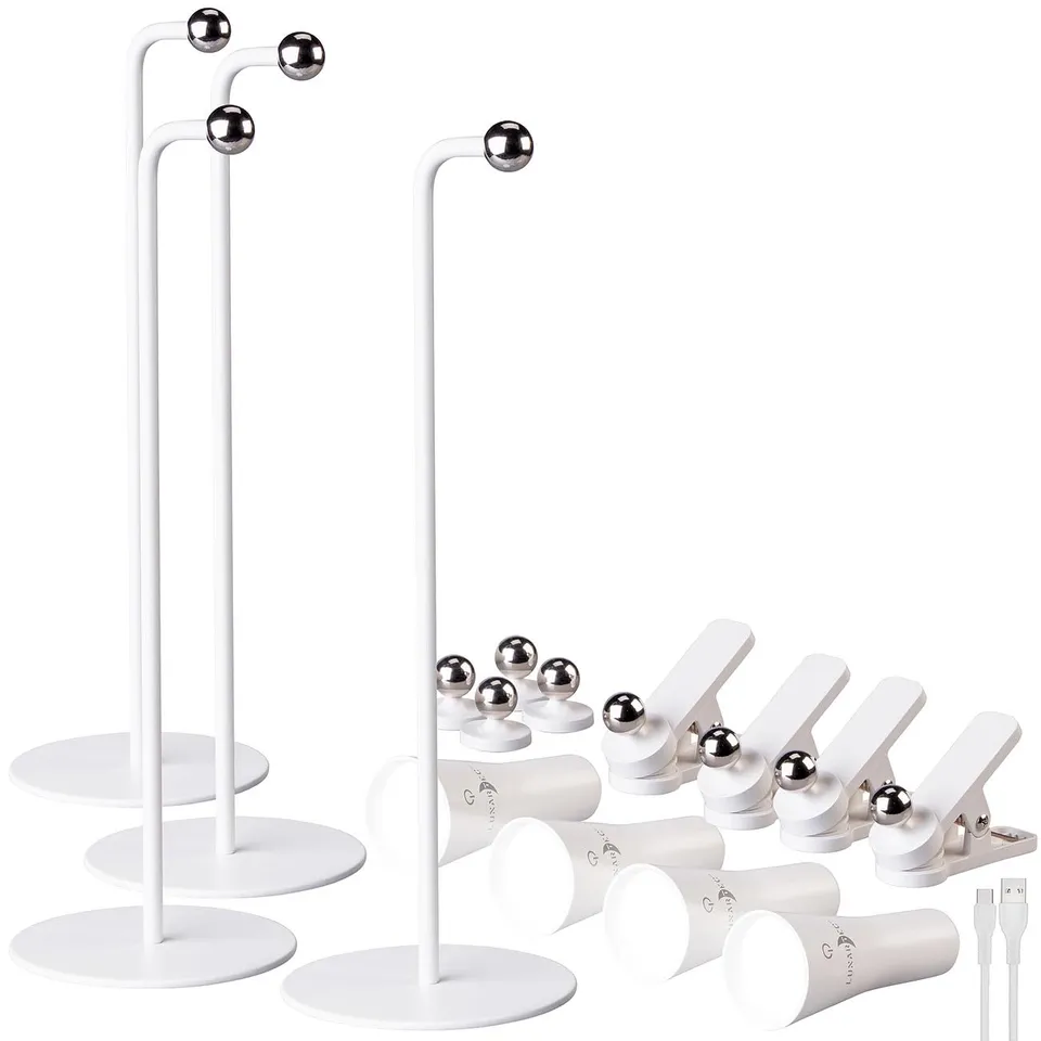 Lunartec Taschenlampen 4in1 Tischlampe weiß 4er-Set 150 lm