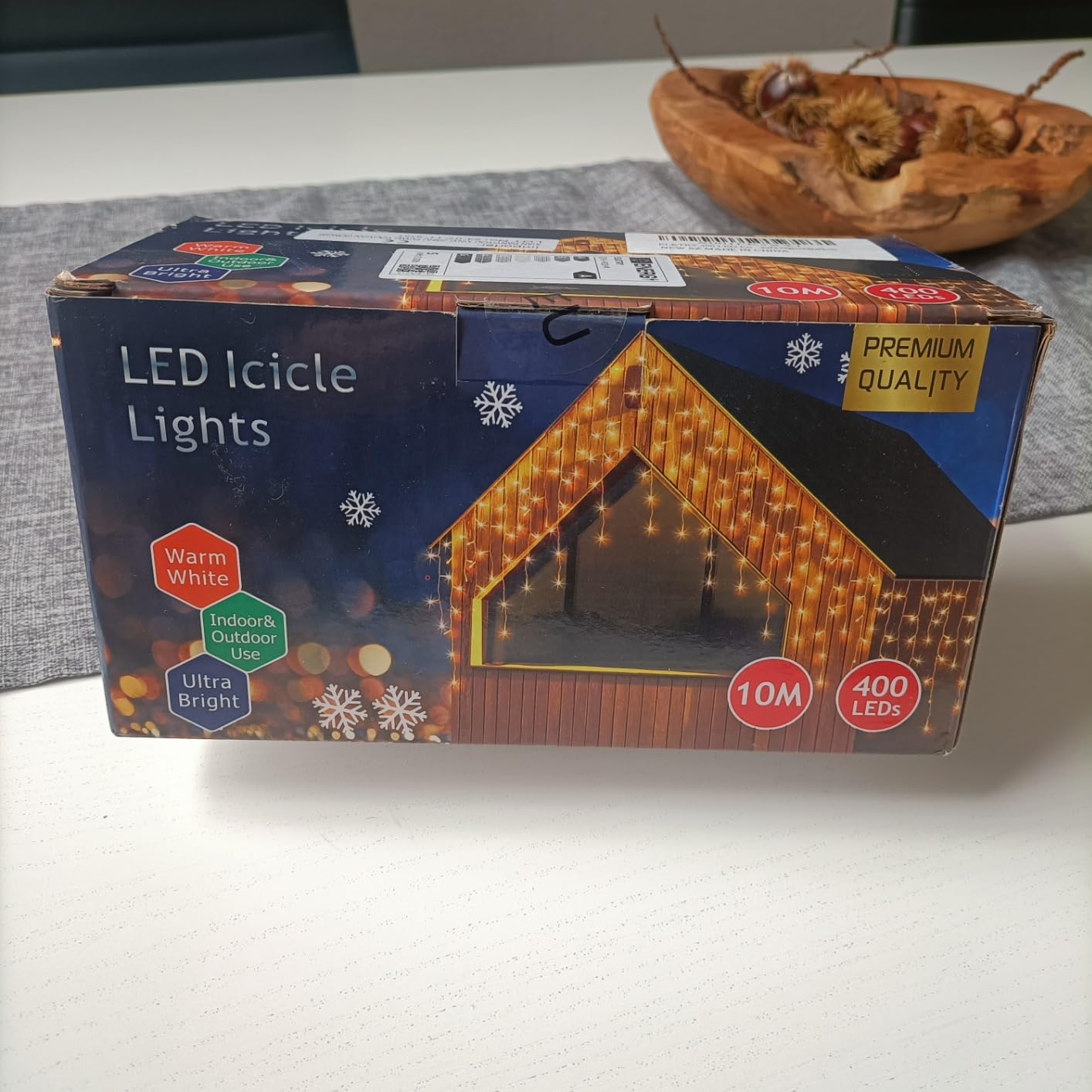 elktry Eisregen Lichterkette 20m 800 LED warmweiß mit Timer