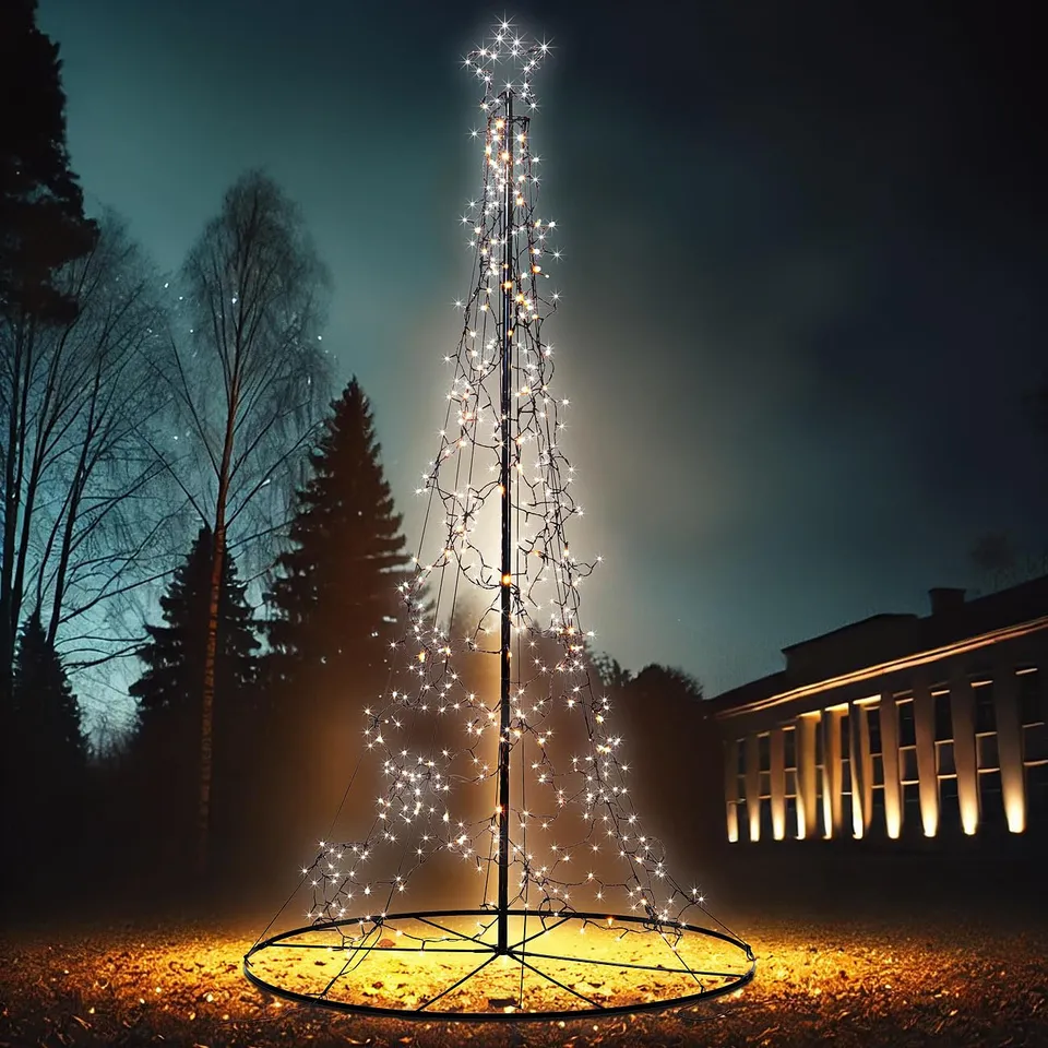 Lunartec Licht-Dekoration LED-Metall-Tannenbaum 250cm 740 LEDs