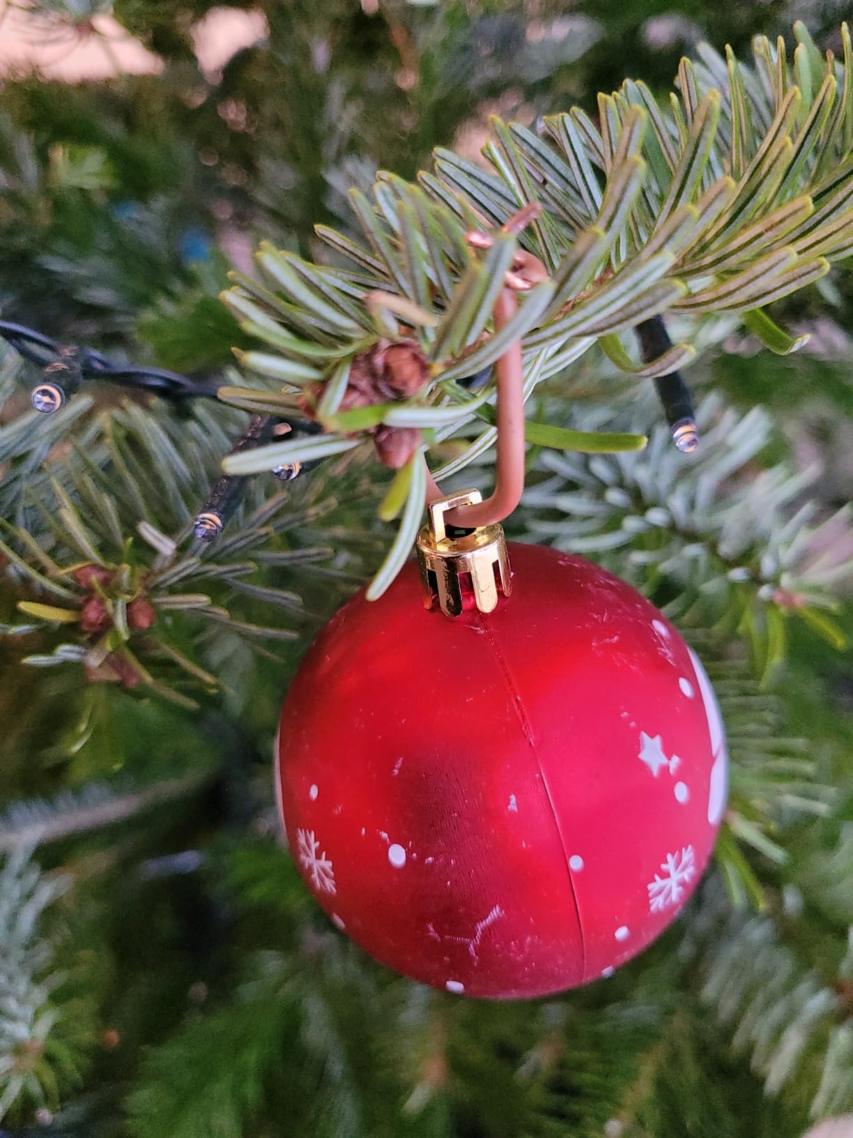 WEARXI Lichterketten Weihnachtskugeln 6cm Rot-Weiß 16 Stück