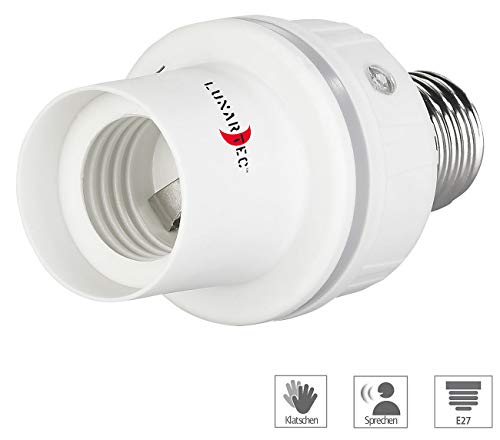 Lunartec Leuchtmittel Lampenadapter E27 4er-Pack Sensor