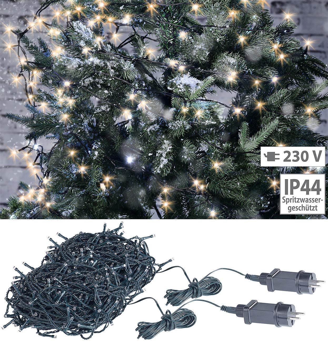 Lunartec Licht-Dekoration LED-Lichterkette 2er-Set 32 m warmweiß
