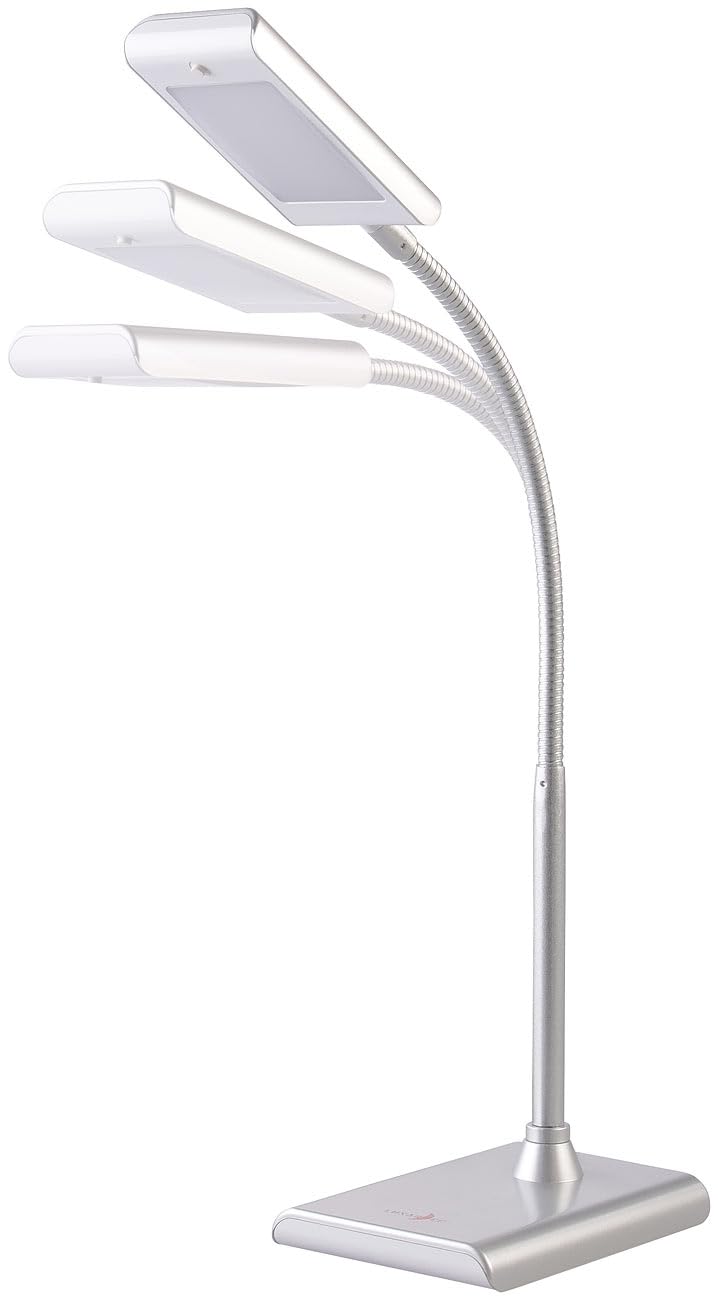 Lunartec Innenbeleuchtung LED-Tischleuchte 5W silbern Schwanenhals