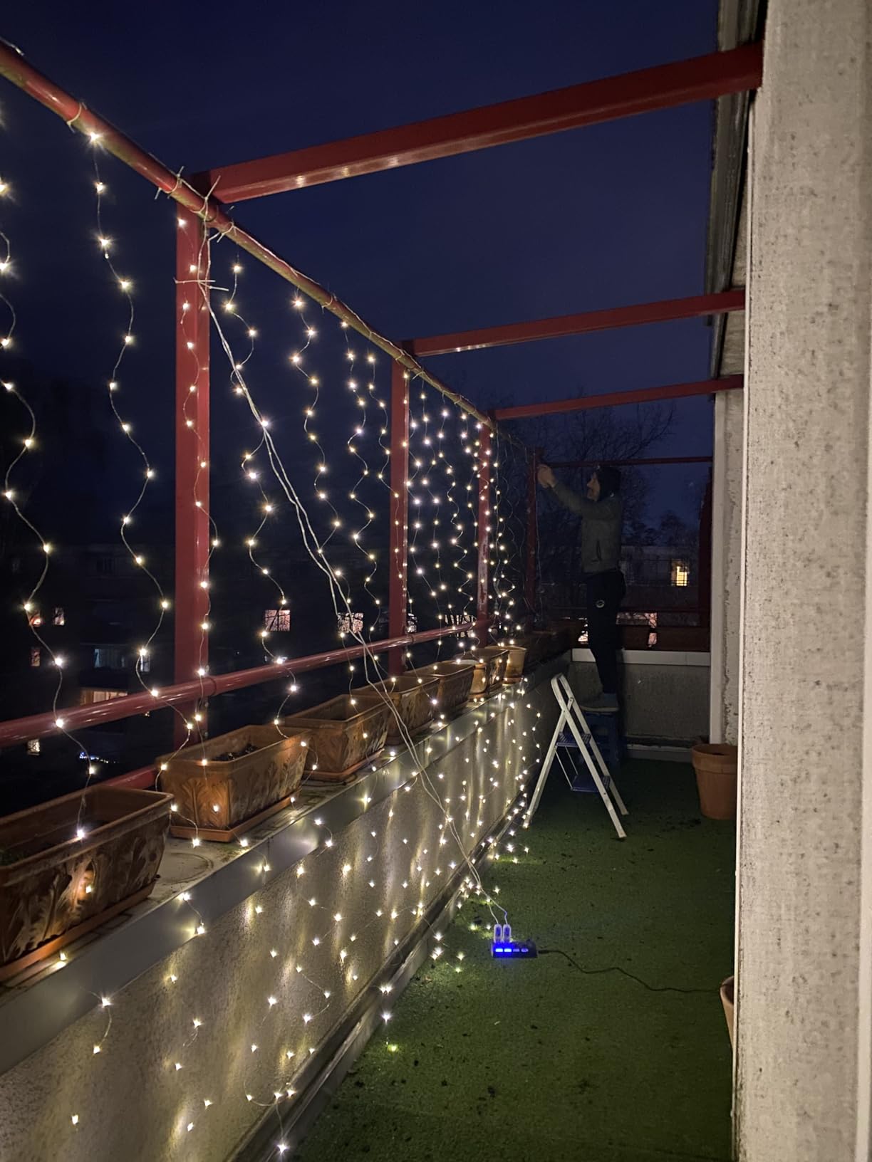 WEARXI Lichterketten Lichtvorhang 300 LED 3x3m warmweiß