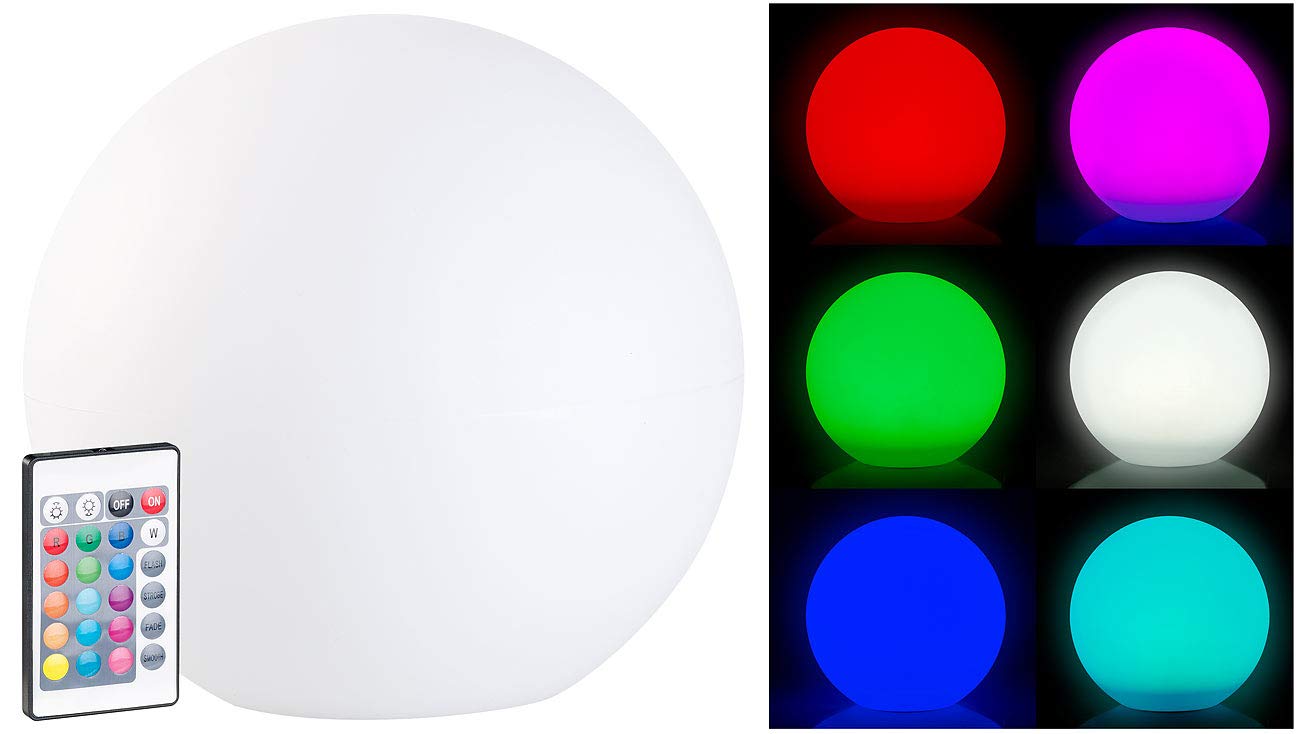 Lunartec Licht-Dekoration Solar-Leuchtkugel 30cm RGBW mit Fernbedienung