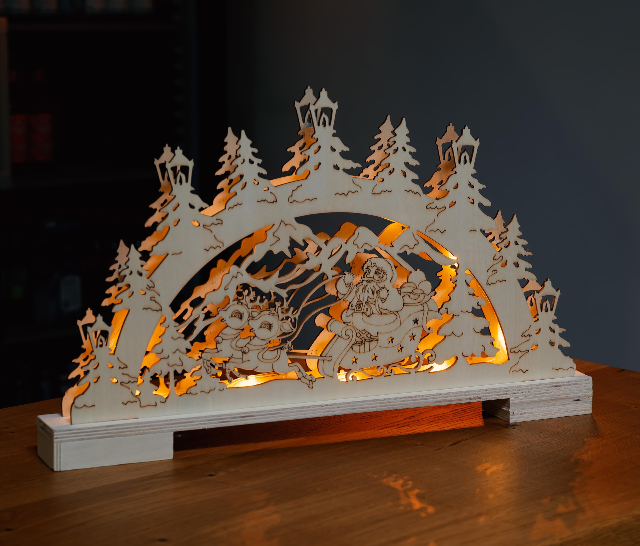 Bonetti Light Arches Lichterbogen Weihnachtsmann Holz 10 LED