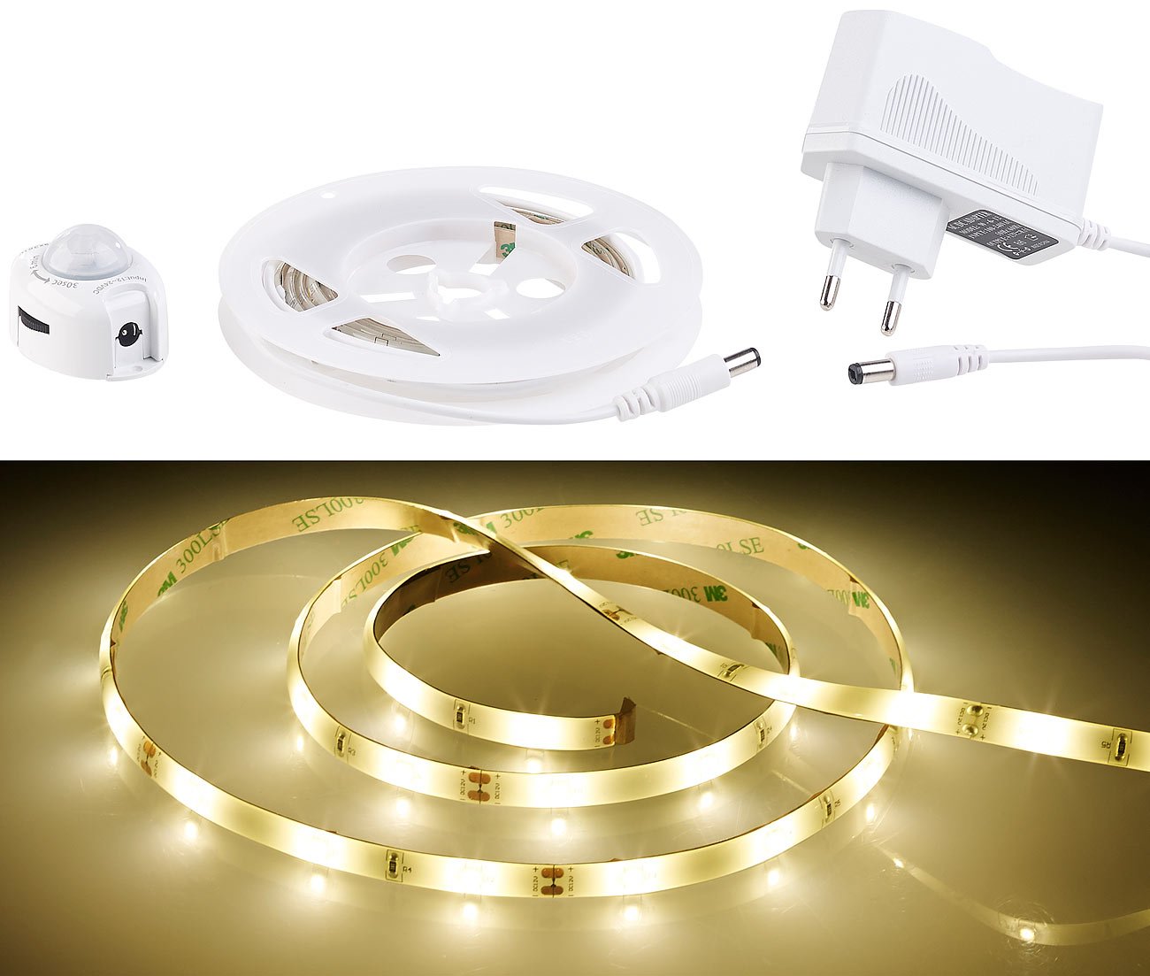 Lunartec Innenbeleuchtung LED Bettlicht 1,2 m warmweiß 36 LEDs