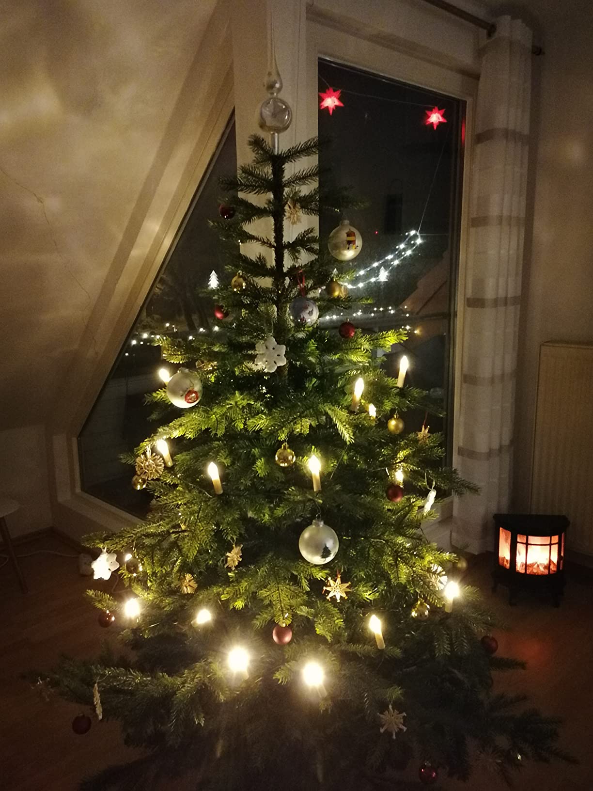 Lunartec LED-Weihnachtsbaum-Lichterkette 20 Kerzen warmweiß