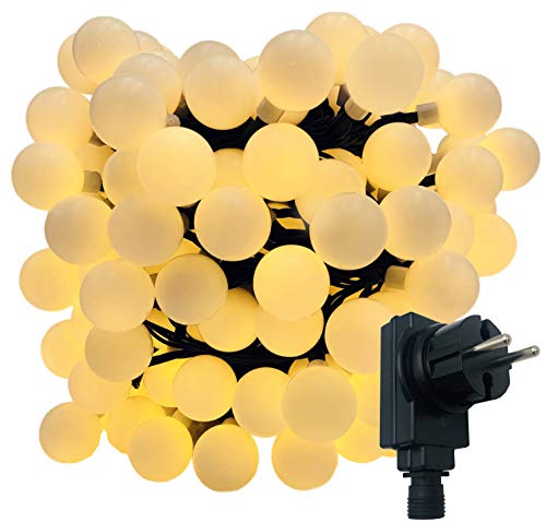 Bonetti LED Lichterkette 180 Kugeln warmweiß 17,9m IP44