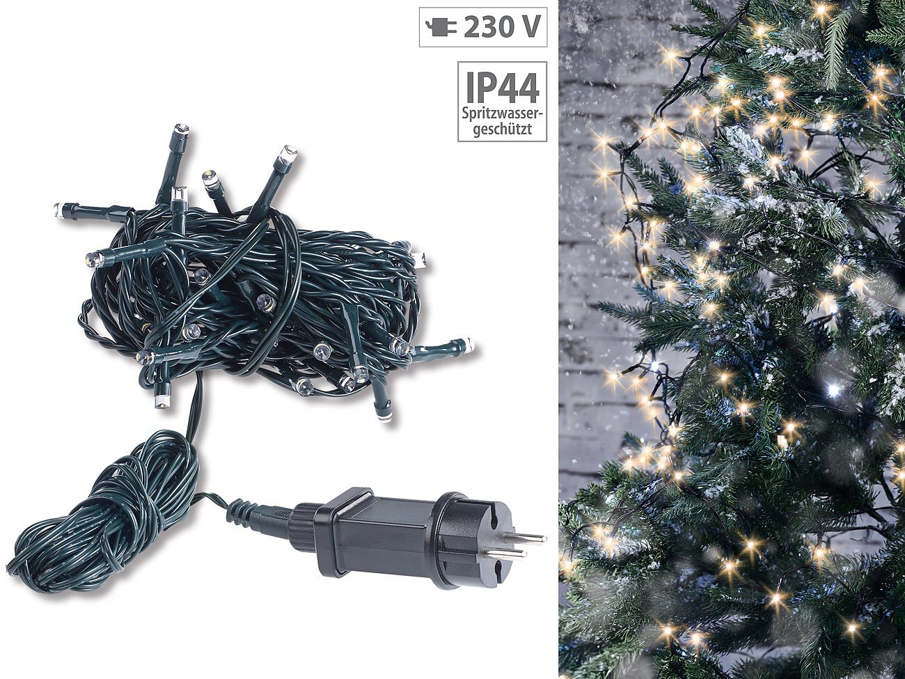Lunartec Licht-Dekoration LED-Lichterkette 40 LEDs warmweiß 9 m