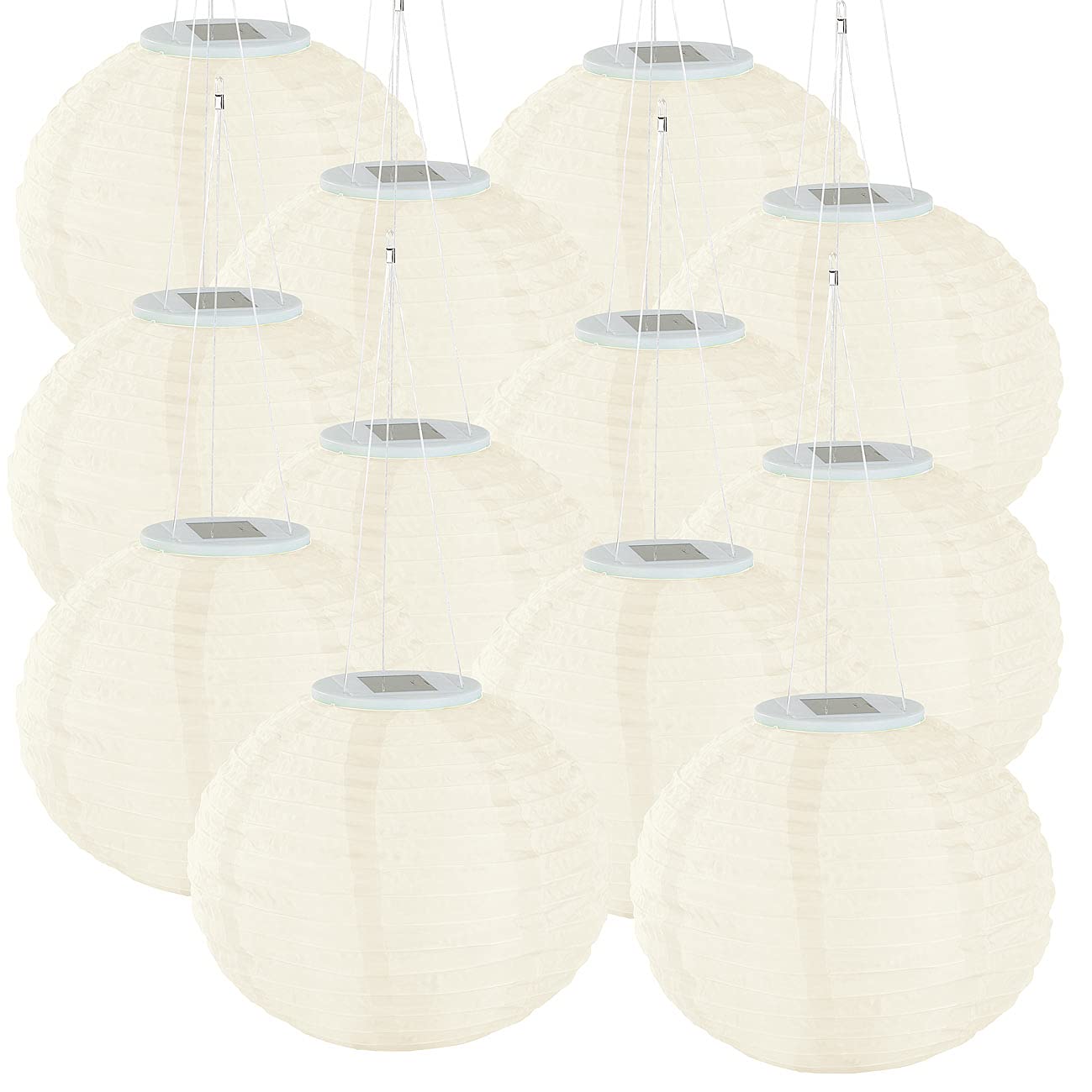 Lunartec Licht-Dekoration Solar-Lampions 12er warmweiß 30cm