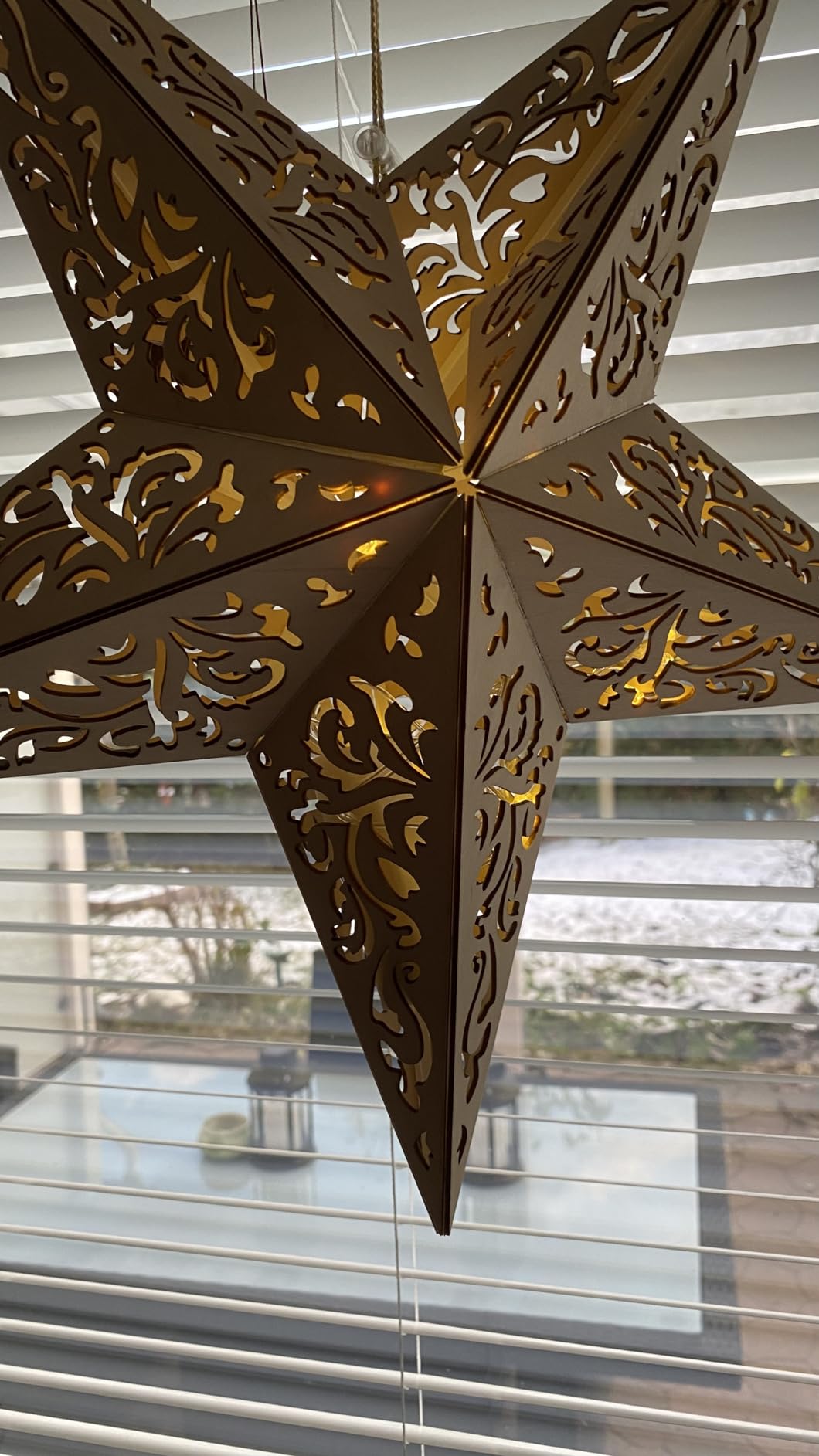 Bonetti Glowing Stars Holzstern 40 cm Ornament mit 10 LEDs