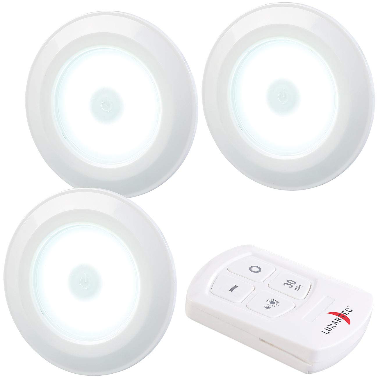 Lunartec Innenbeleuchtung Unterbauleuchten 3er-Set COB mit Timer