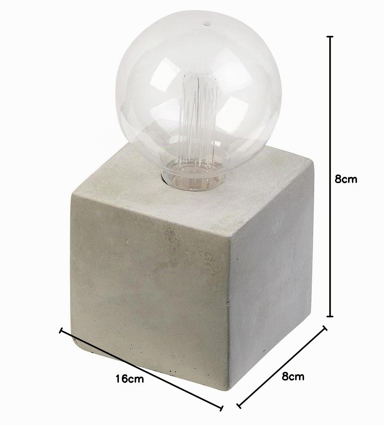 Lunartec Innenbeleuchtung Deko-Tischleuchte Beton warmweiß