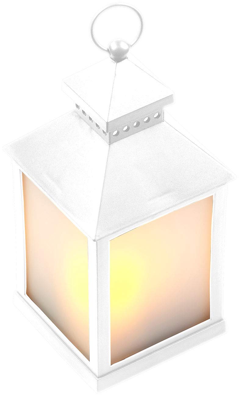Lunartec Außenbeleuchtung LED-Laterne Flamme weiß 2er-Pack