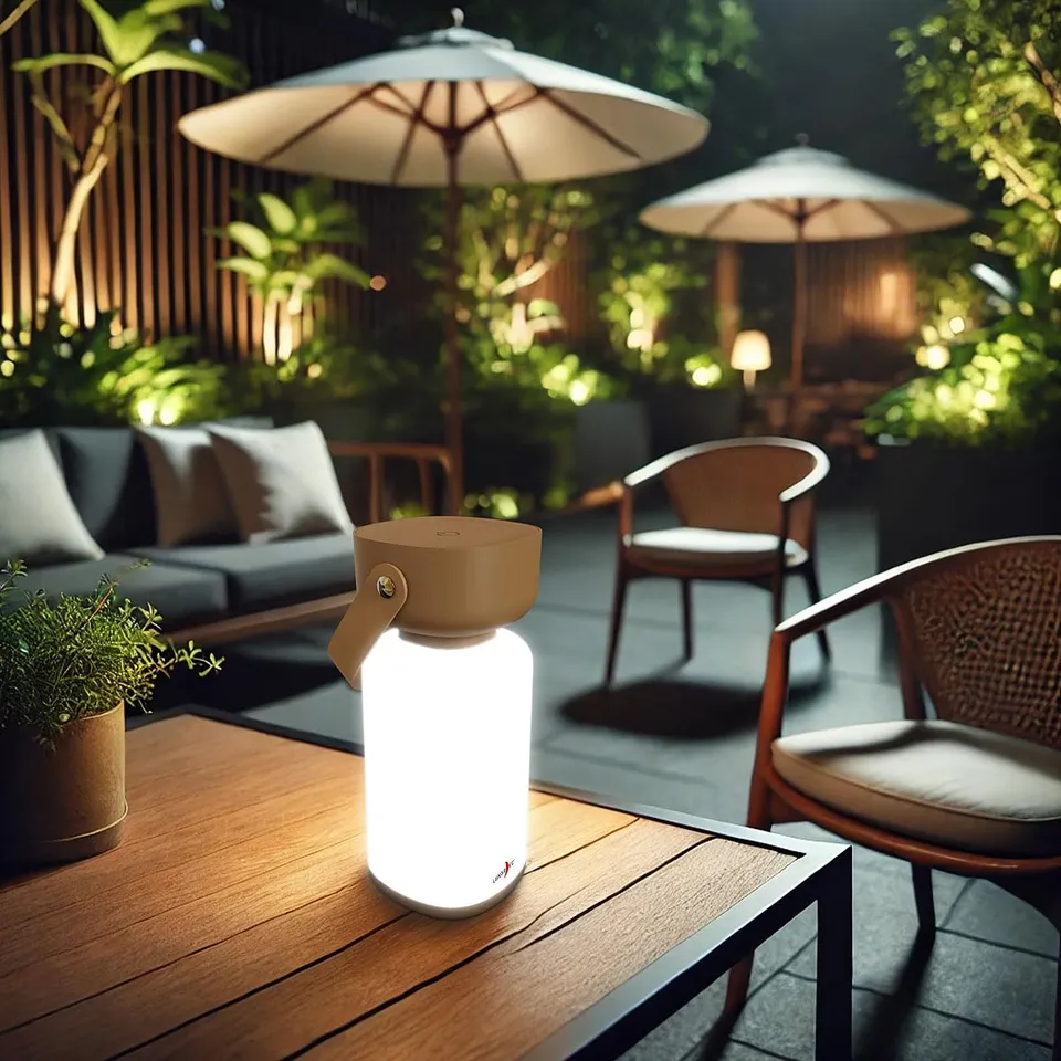 Lunartec Taschenlampen LED-Laterne braun dimmbar IP44