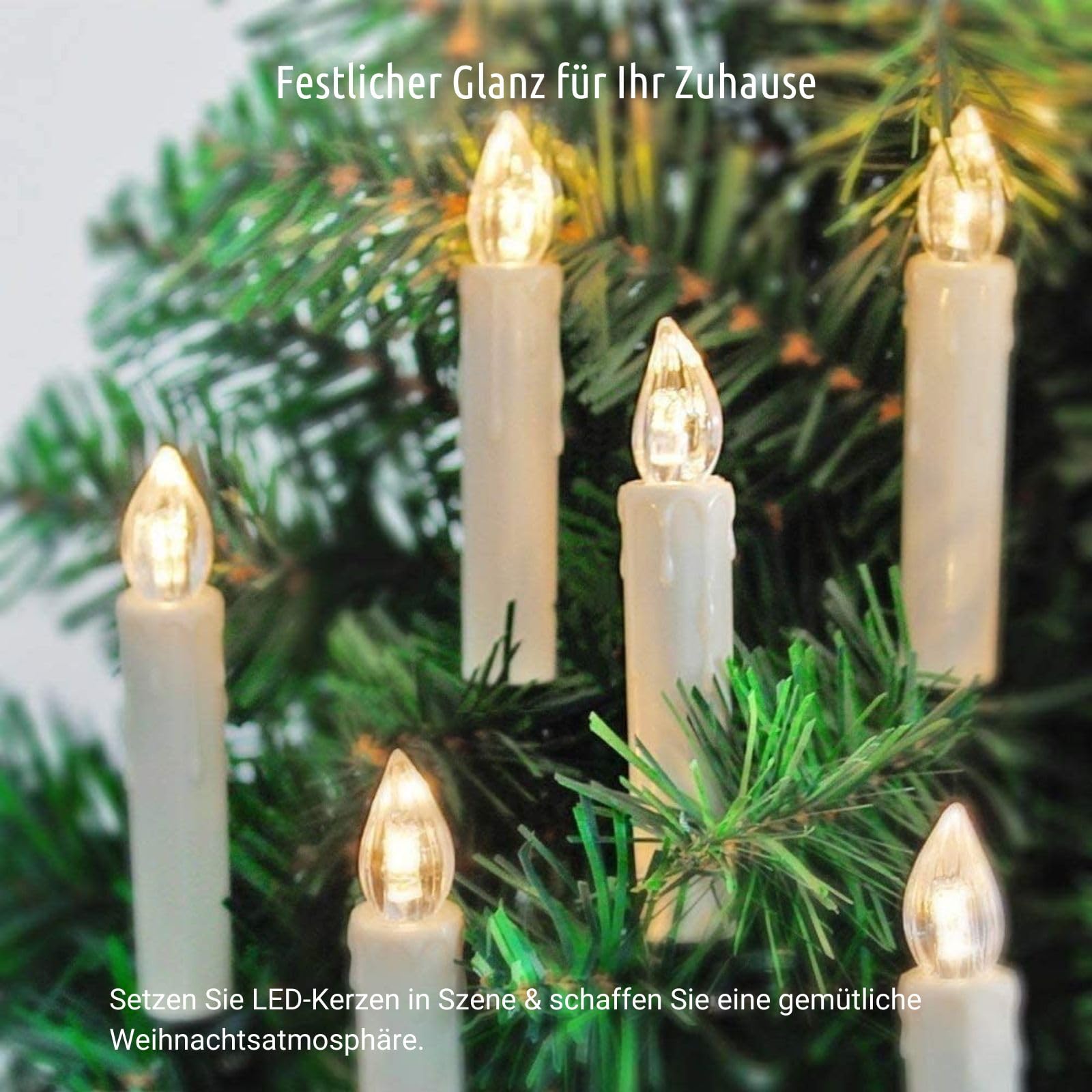 Koopower Candle Lights LED-Kerzen warmweiß 30er-Set mit Timer Batterie