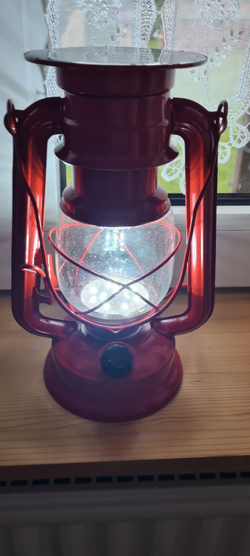 Lunartec Außenbeleuchtung Solar-Sturmlampe rot 23 cm