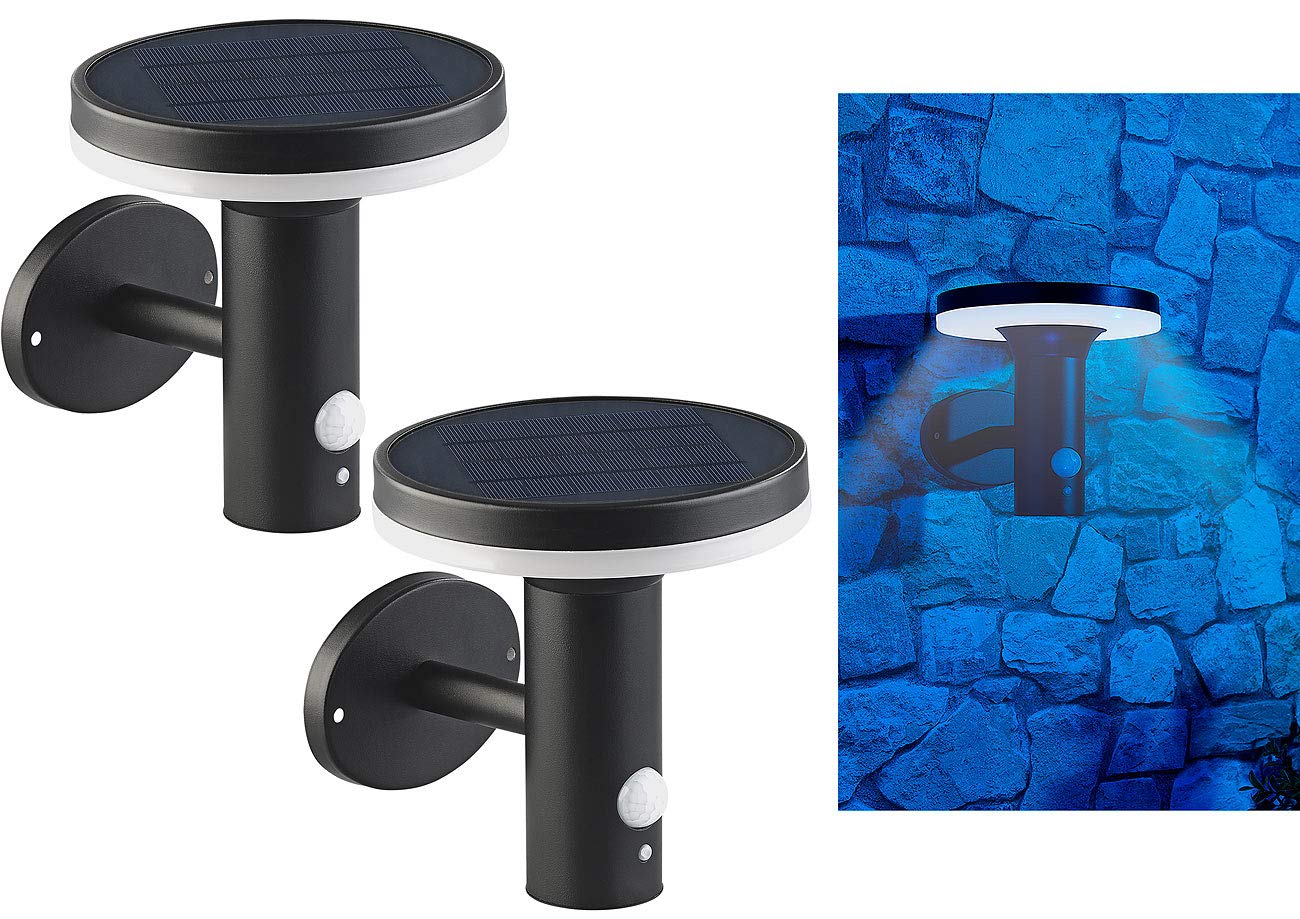 Lunartec Außenbeleuchtung WL-600.solar Wandleuchte 2er-Set
