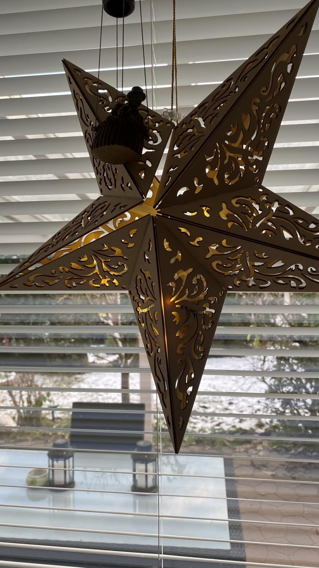 Bonetti Glowing Stars Holzstern 40 cm Ornament mit 10 LEDs