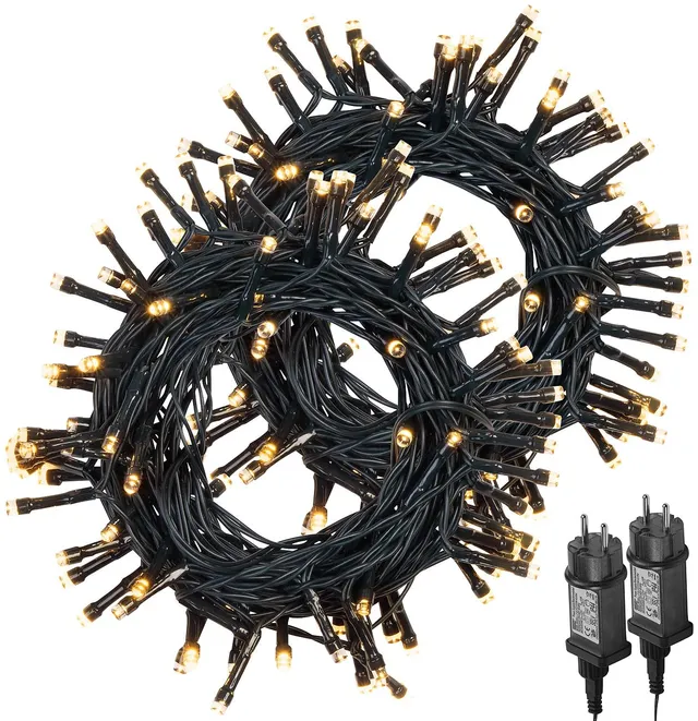 Lunartec Licht-Dekoration LED-Lichterkette 10m warmweiß 2er-Set