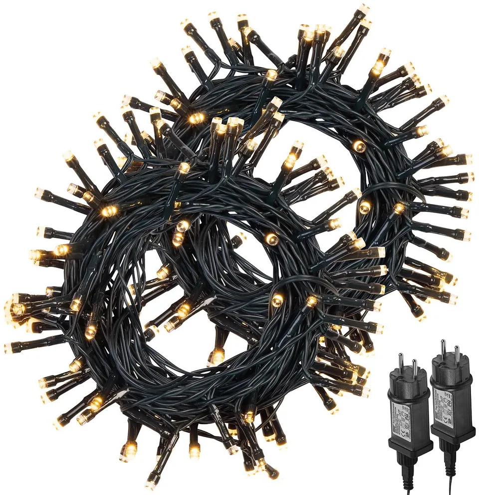 Lunartec Licht-Dekoration LED-Lichterkette 10m warmweiß 2er-Set