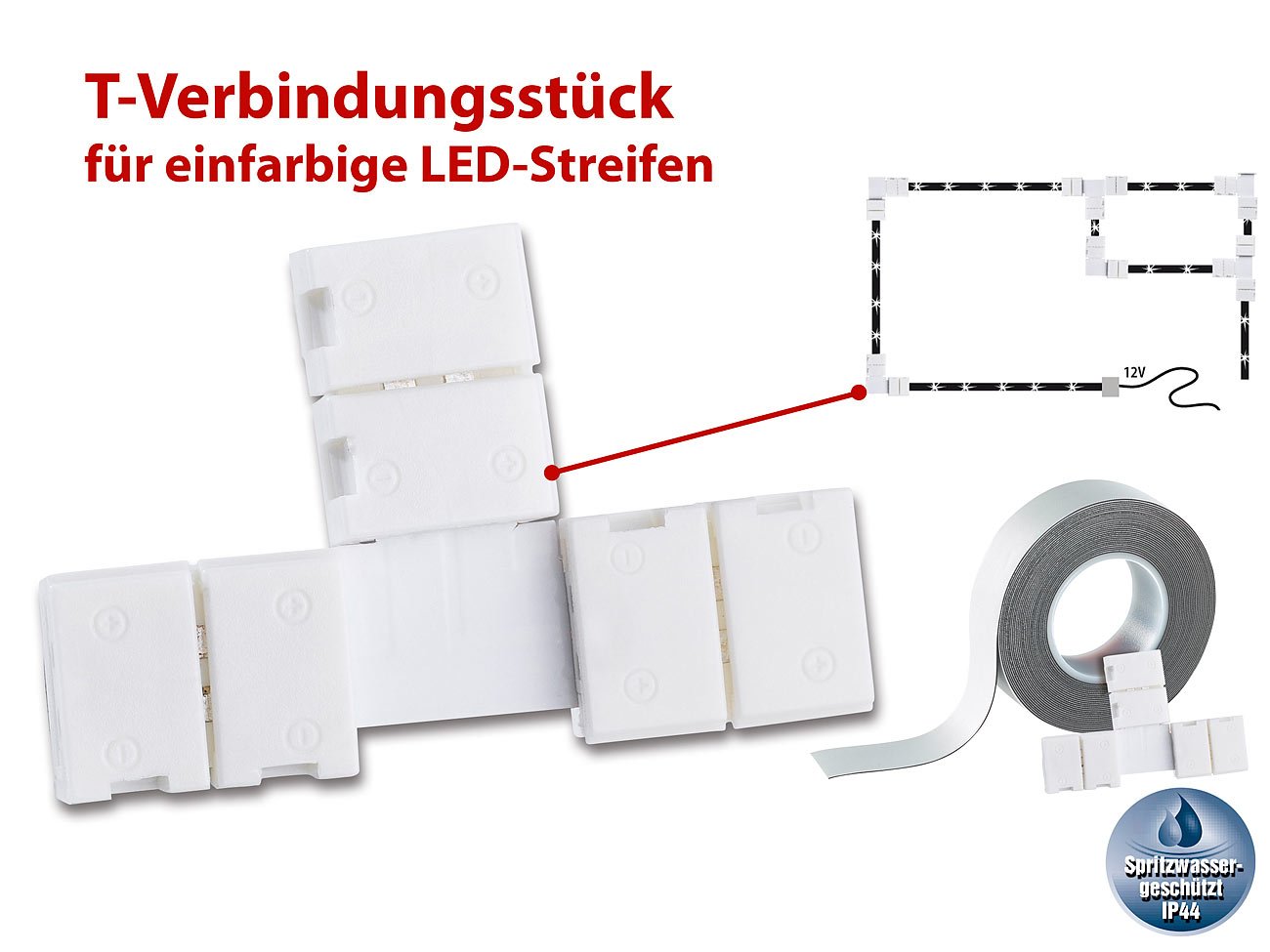 Lunartec Leuchtmittel T-Verbindungsstück LE IP44 Streifen