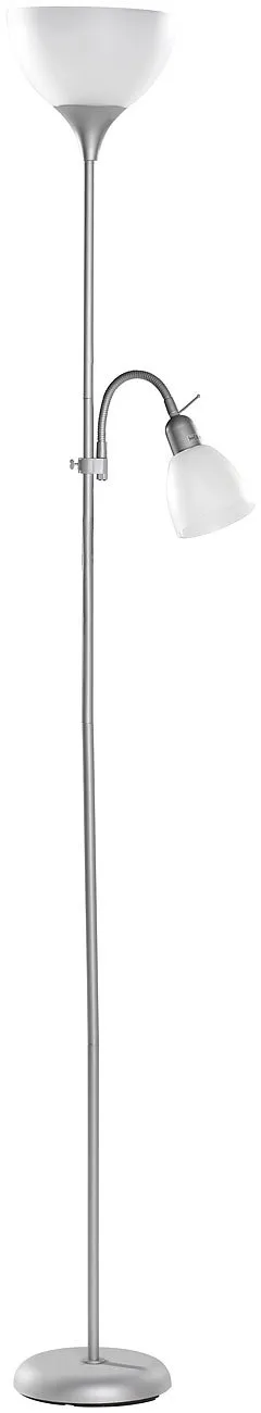 Lunartec Außenbeleuchtung Deckenfluter E27/E14 Stehleuchte Silber-Weiß