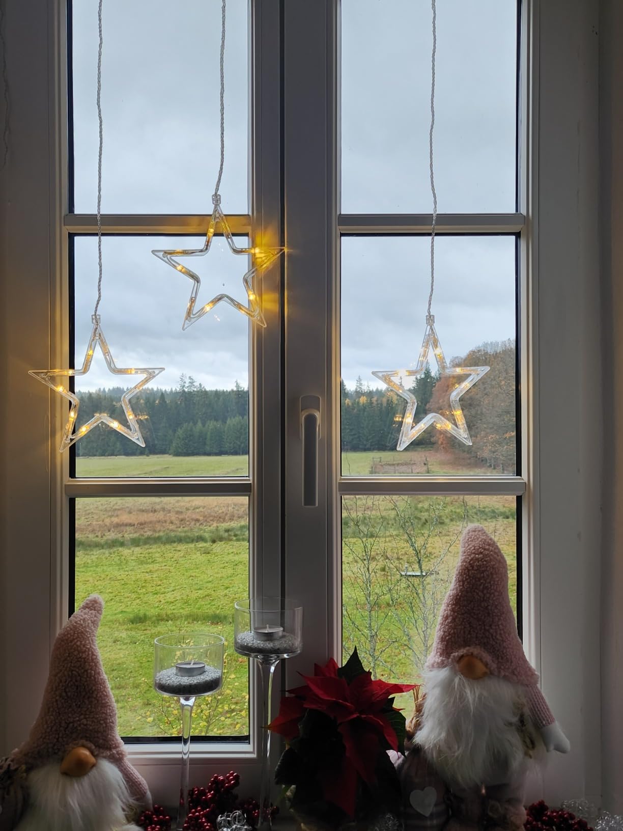 elktry Sterne Lichterkette 3 Sterne warmweiß Batterie