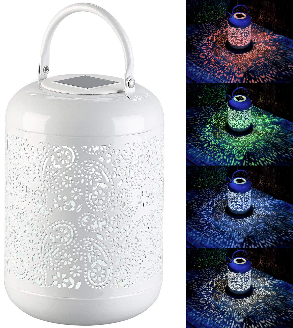 Lunartec Licht-Dekoration Solar-Laterne RGB Warmweiß IP44