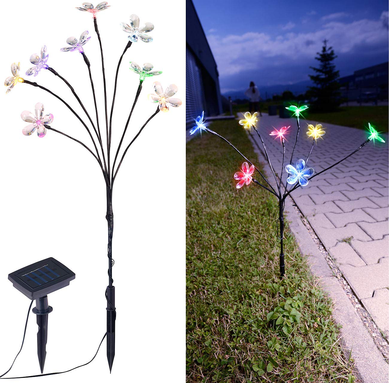 Lunartec Licht-Dekoration Solar-Lichterstrauch multicolor 50 cm