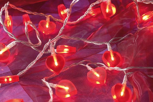 Lunartec Licht-Dekoration Herz Lichterkette 20 Herzen 340cm rot