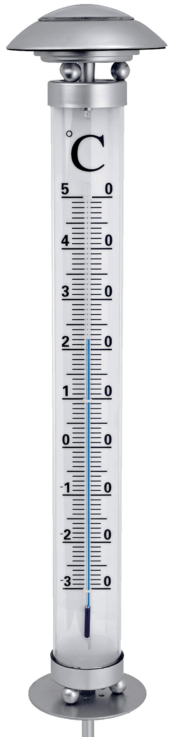 Bonetti Solar Lights Gartenthermometer 112cm kaltweiß mit Erdspieß