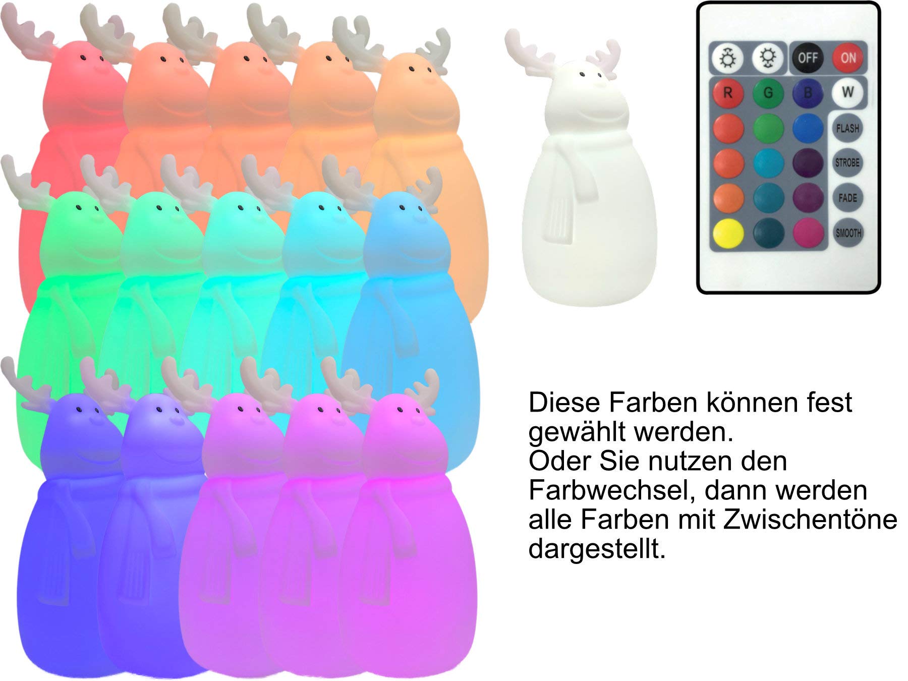 Bonetti LED Lichterketten Elch Deko-Figur RGBW mit Fernbedienung